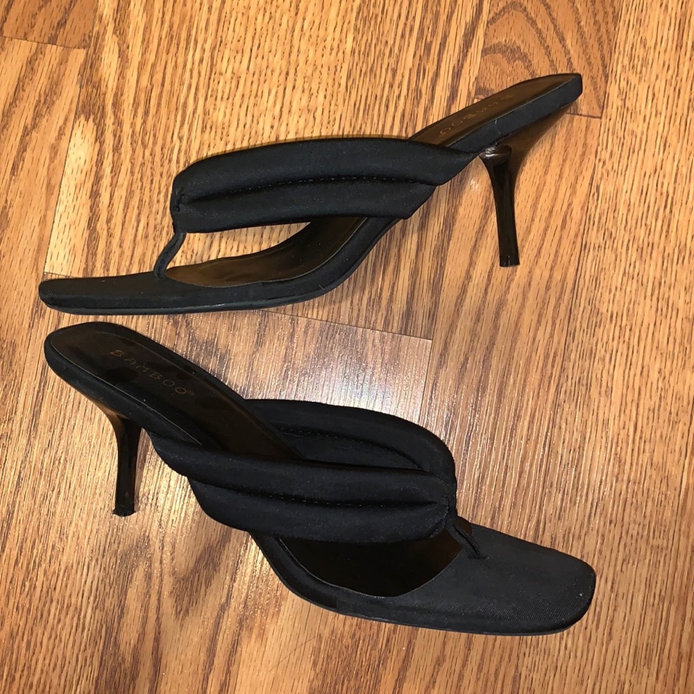 Black heels sandals